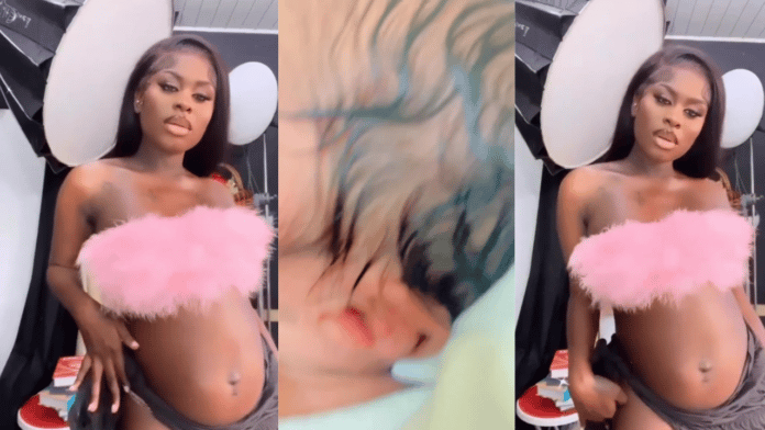 Yaa Jackson gives birth; Shares video of son online