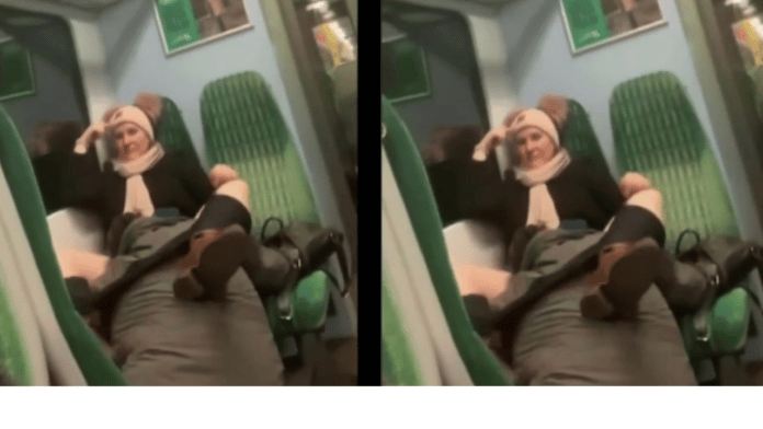 Couple filmed getting intimate inside a moving train