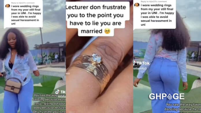 Graduate wears wedding ring through school