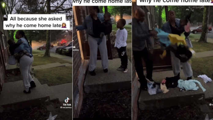 Husband throws out wife and 3 kids after being questioned for coming home late