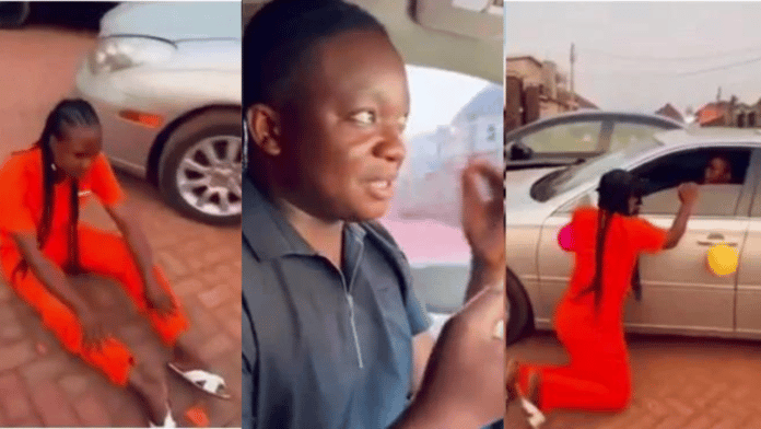 Lady begs profusely as her boyfriend who wanted to propose caught her cheating