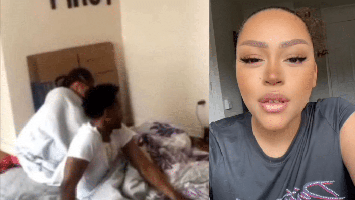 Lady catches boyfriend in bed with her biological mother