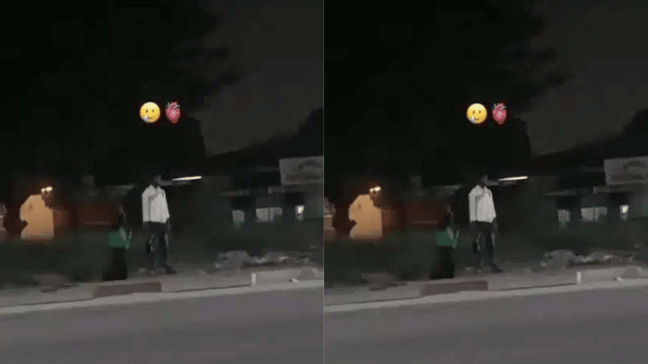 Lady spotted by the roadside kneeling to beg her man - GhPage