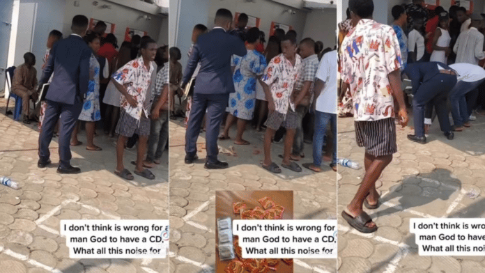 Moment packs of condoms fall from pastor's pocket