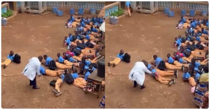 teacher flogging students military-style Teacher flogging students military-style