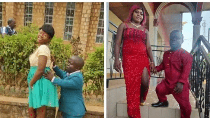 Diminutive husband eulogizes his wife for accepting to marry him
