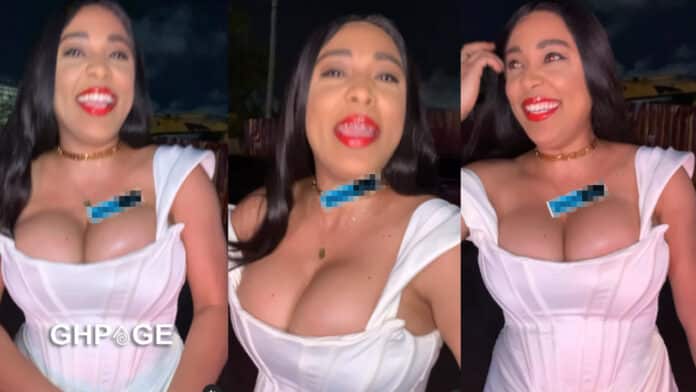 Nikki Samonas flaunts huge breast