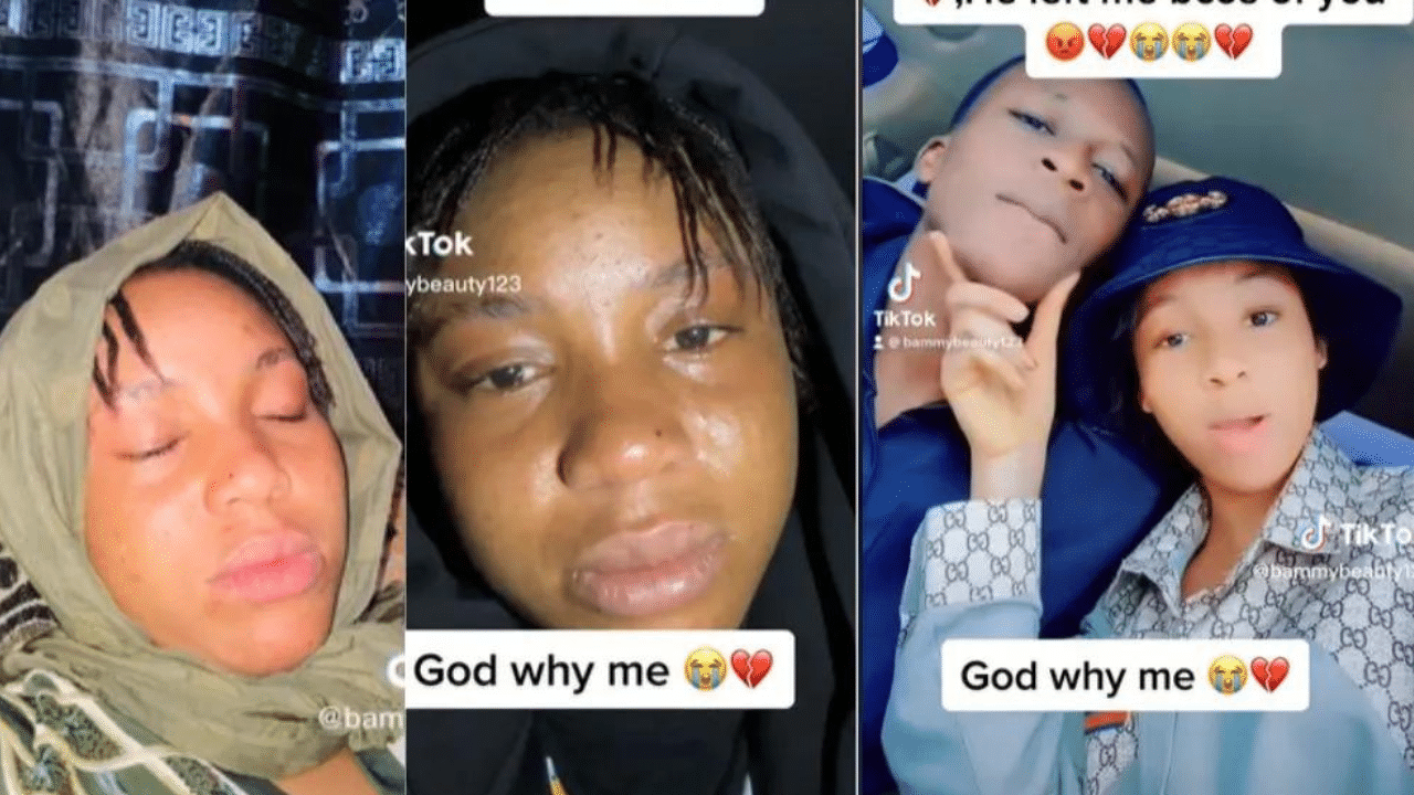 “Please take care of him for me” – Heartbroken lady in tears as she sends message to girl who snatched her boyfriend