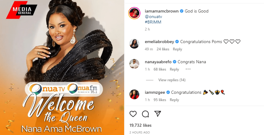 Nana Yaa Brefo and MzGee congratulate McBrown as she joins ONUA TV
