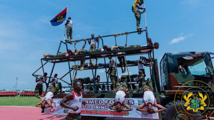 stunt soldier falls off truck at 66th independence celebrations