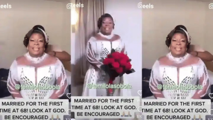 Woman marries for the first time in her life at age 68