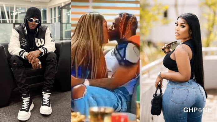 Diamond-Platnumz-and-Fantana kissing on Netflix set