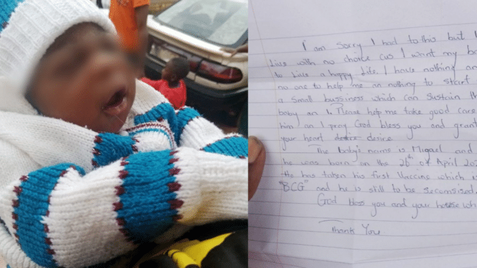 Mother throws her 2 weeks old baby away; Leaves an emotional note behind