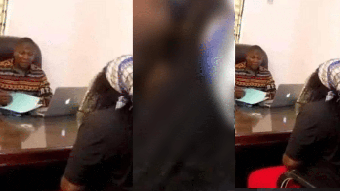 Manager captured forcing a fresh female graduate to suck his 'joy stick' before giving her a job