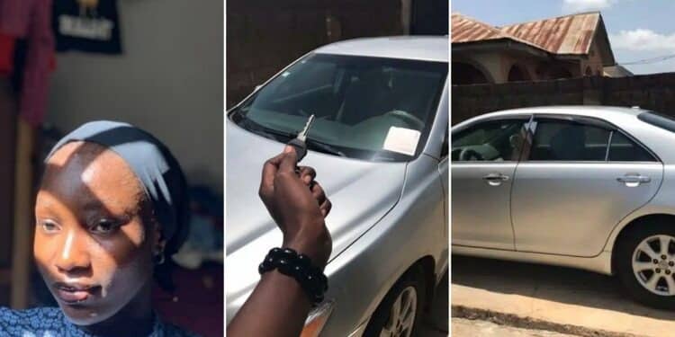 Brilliant girl receives fresh Toyota car from father for passing exams