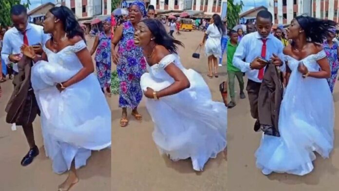 Groom breaks up with bride on their wedding day - Lady cries a river in a trending video
