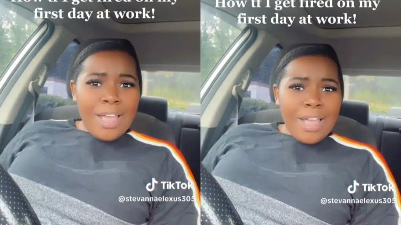 “I only worked 3 hours” – Lady cries as she gets fired on her first day of work (Video)