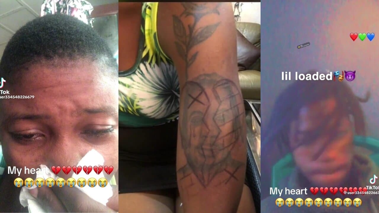 Lady who tattoed her boyfriend's face on her body suffers broken heart after being dumped
