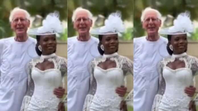 Netizens troll young GH lady for marrying a 78-year-old white man because of money