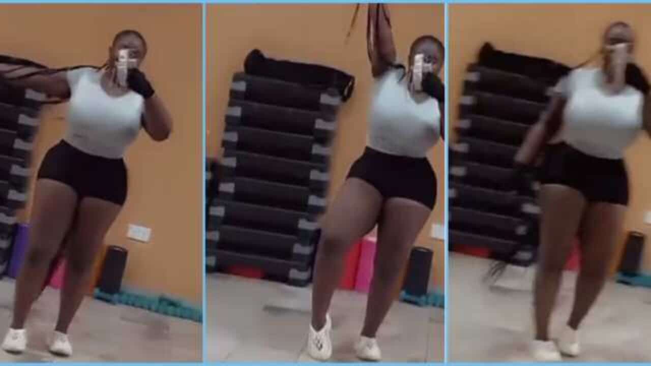 Trending video of Maame Serwaa seductively whining her waist massive stir