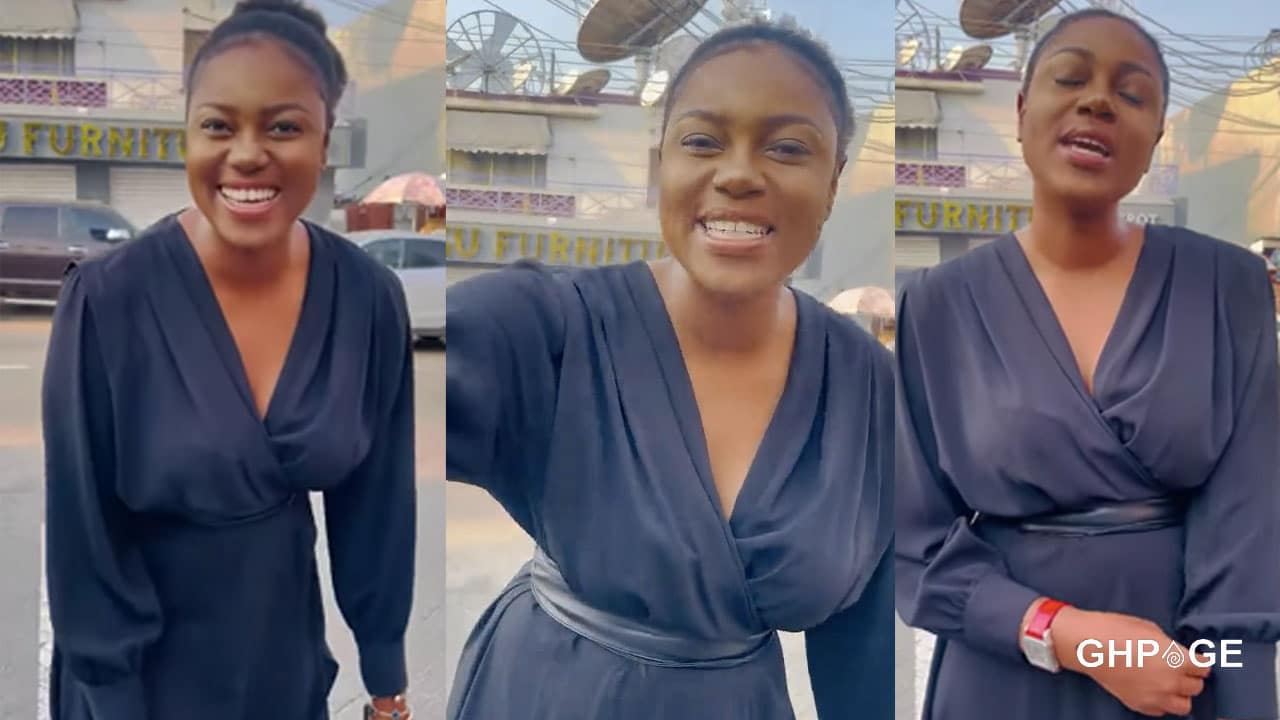 Grid of Yvonne-Nelson granting interview on the streets