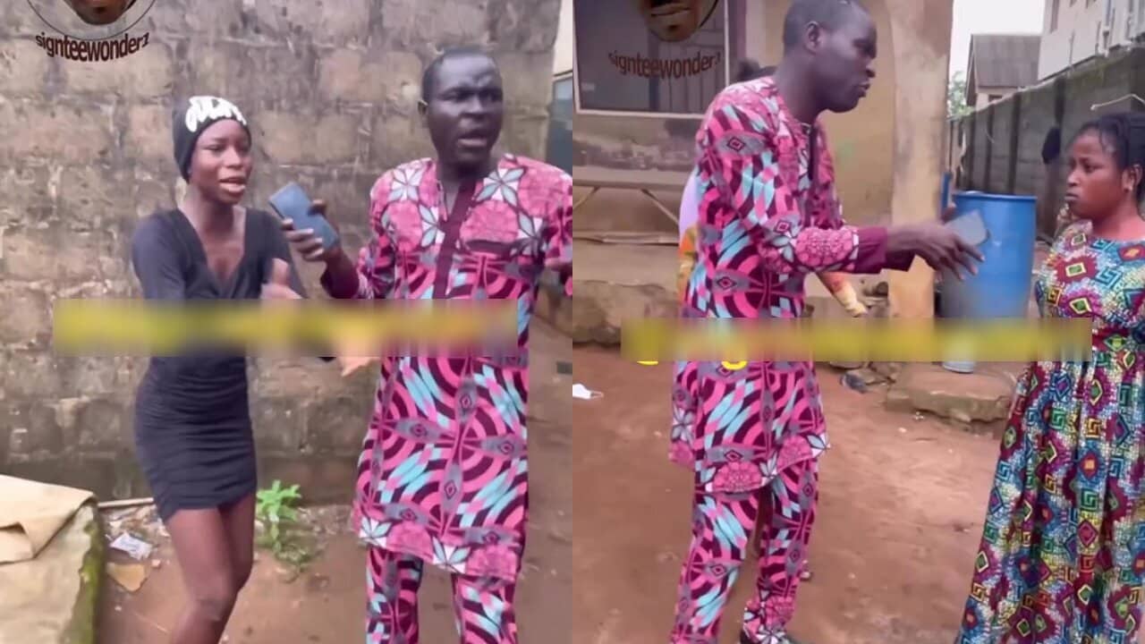 Daughter mercilessly beats her mother for always bringing different men into their house to chop her