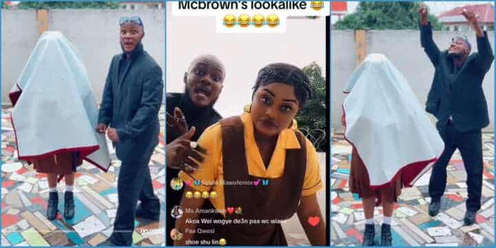 “Lookalike till we die”: Robest GH unveils Nana Ama Mcbrown’s lookalike in funny video