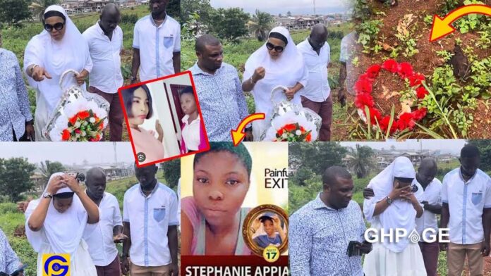 Nana Yaa Appiah storms daughters grave after 40 days