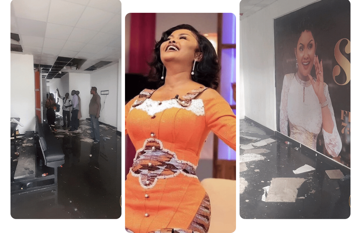 Onua showtime studio used by Nana Ama Mcbrown gutted by fire (VIDEO)