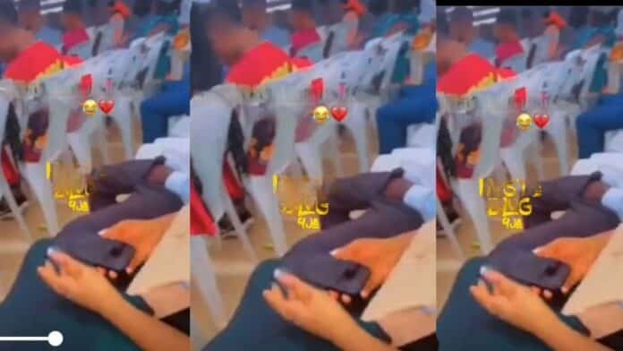 Video of a man playing with his heavy manhood inside the church