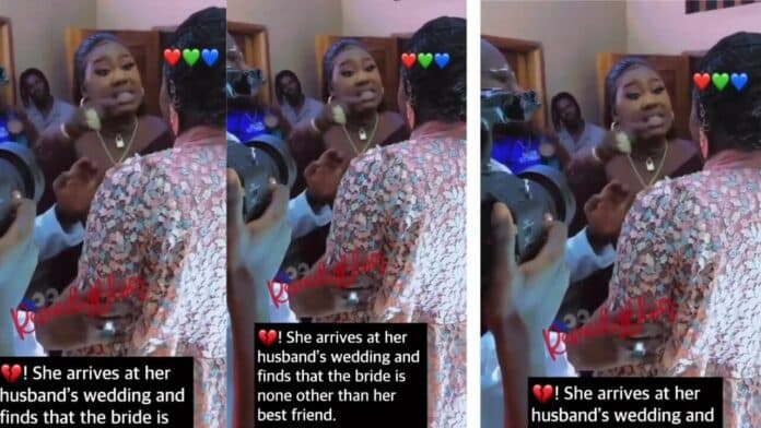 Woman storms husband's wedding only to discover that the bride is her best friend (Video)