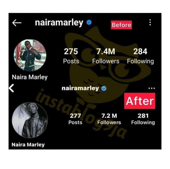 Naira Marley loses over 300,000 instagram followers
