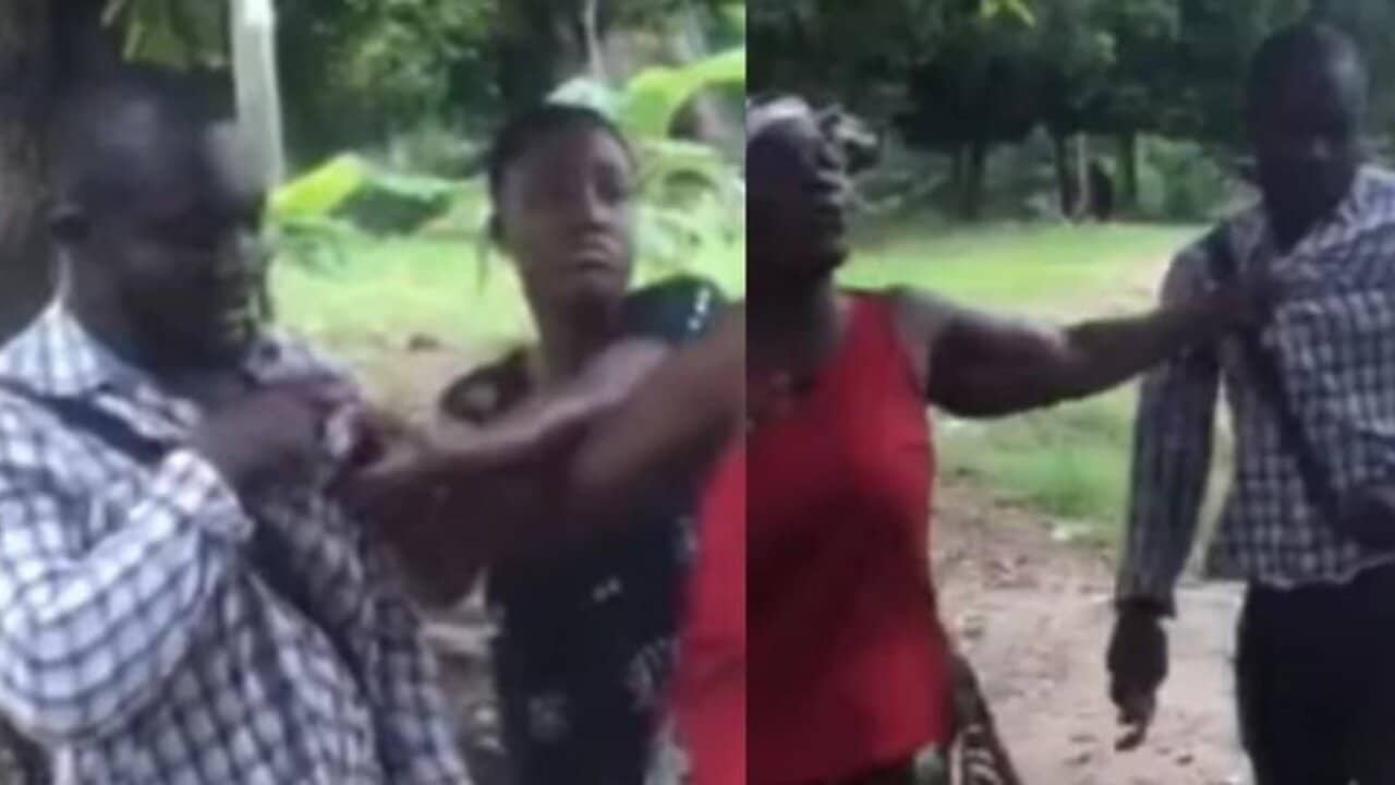 Trending video of a GH woman 'beating' a Ghana water company staff for disconnecting her water