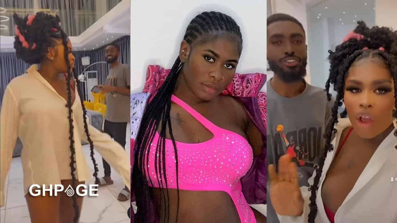 Ghanaians react to trending video f Yaa Jackson smooching on her brother