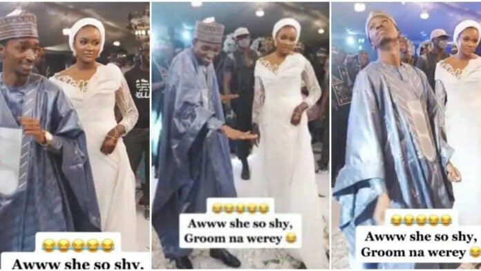 She was forced to marry - Reactions as bride looks shy and uncomfortable on her wedding day