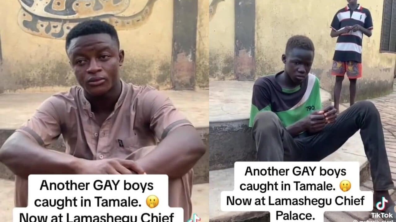 Two g@y men paraded round Ghanaian community after being caught allegedly trying to have s�x