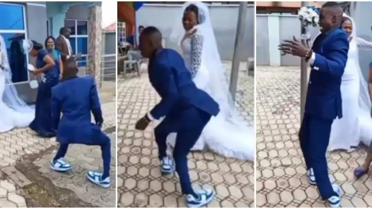This is true love - Reactions as a disabled man happily dances on his wedding day - Video