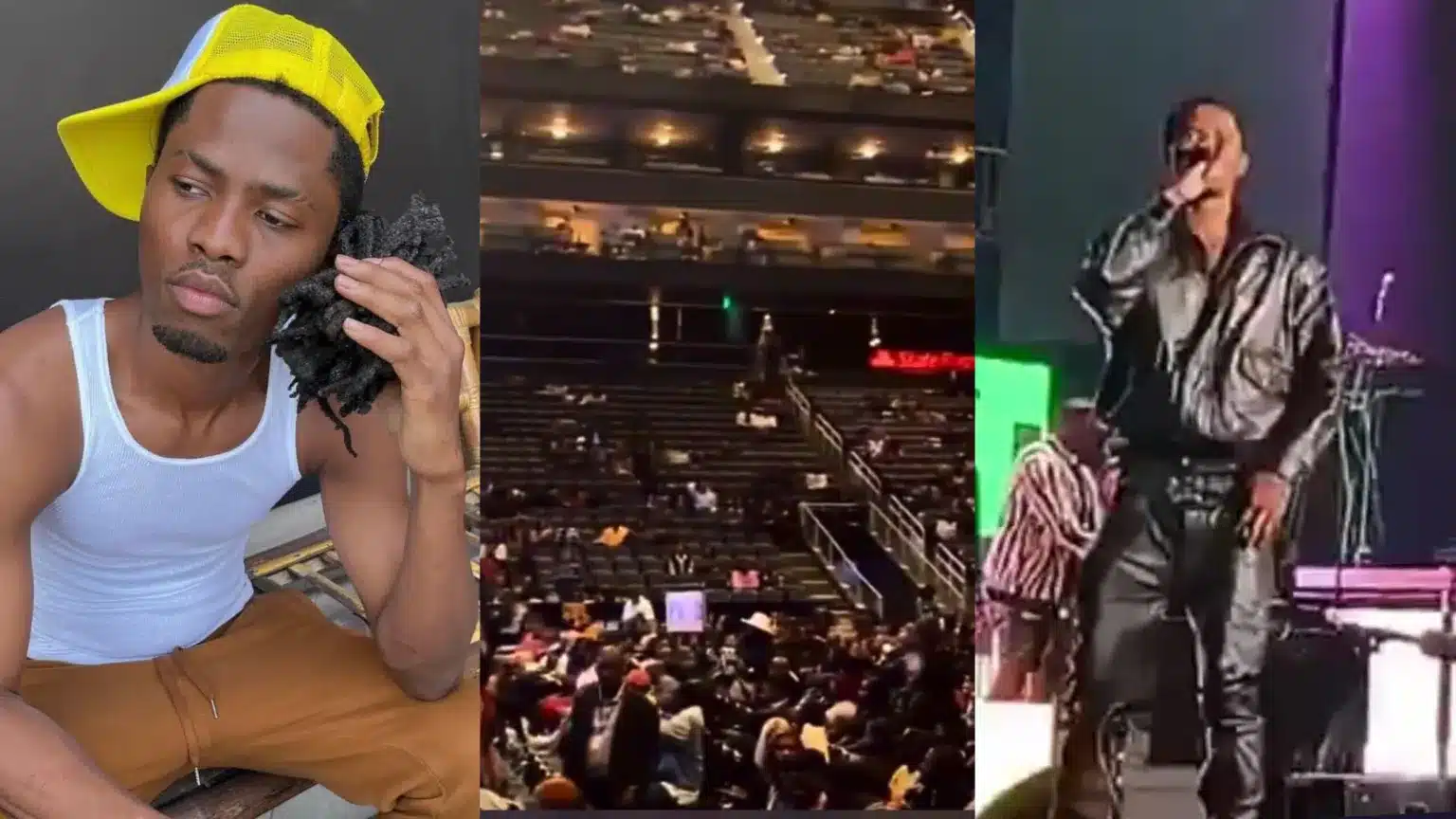 Ghanaians drag Kwesi Arthur for performing to empty seats at Davido’s State Farm Arena concert