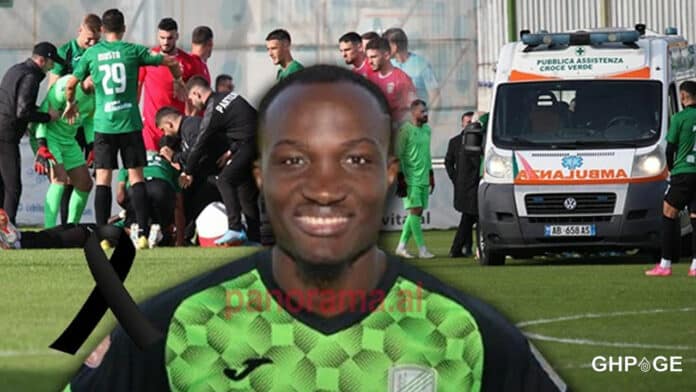Raphael-Dwamena-collapse on pitch and rushed to the hospital