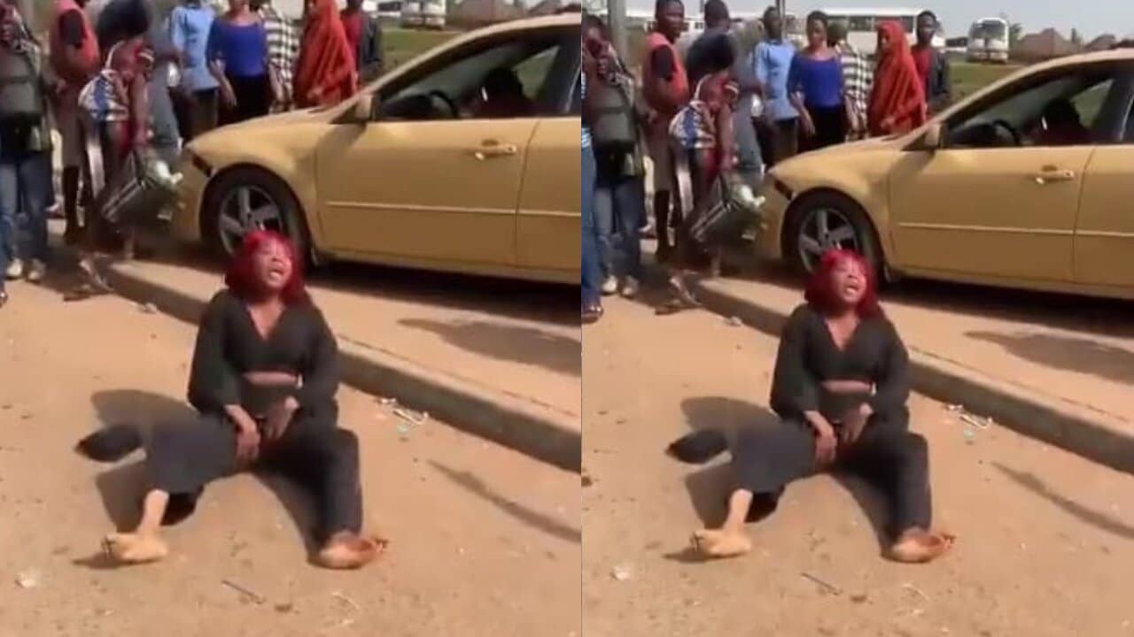 Video: Beautiful lady goes mad after getting down from a sakawa guy's car