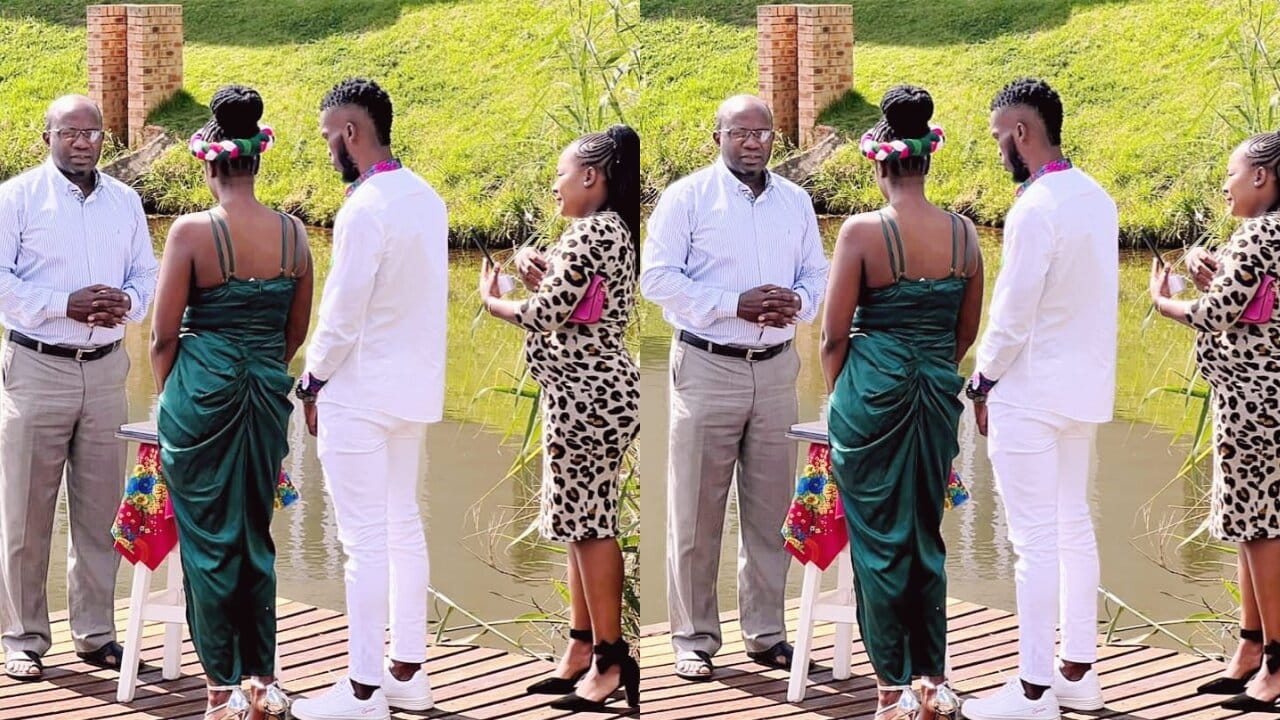 Couple go vial for spending less than Ghc300 on their wedding wearing their old clothes and shoes