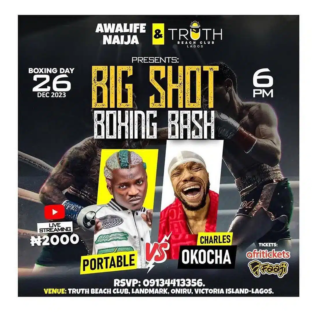 Portable shares flyer for fight with Charles Okocha - PHOTO