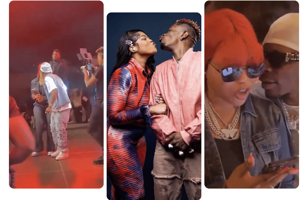 Shatta Wale spotted kissing his girlfriend, Maali at Medikal’s concert – VIDEO