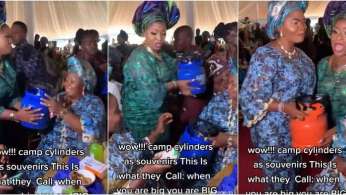 Too much money - Couple share gas cylinders as souvenirs on their wedding