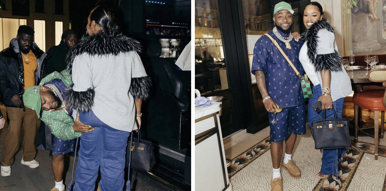 “What was that for”: Davido “checks” the size of Chioma’s soft nyash, netizens not happy