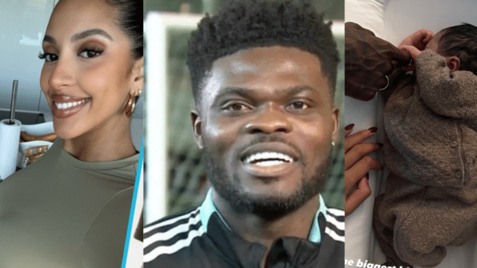 First adorable photos of Thomas Partey's newborn daughter surfaces online; Ghanaians react