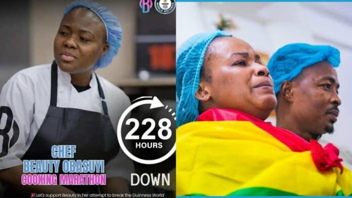 Nigerian Chef beats Ghana's Chef Faila as she cooks for 228 hours nonstop