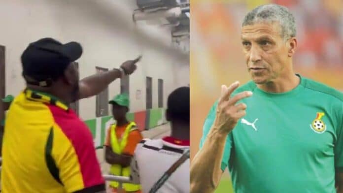 Stupid Coach - GH supporters insult Chris Hughton and try to beat him after Ghana's draw against Mozambique