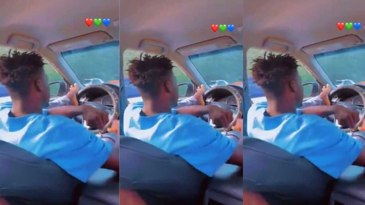 GH guy goes viral for using his legs to steer a moving vehicle despite having two strong arms (Video)