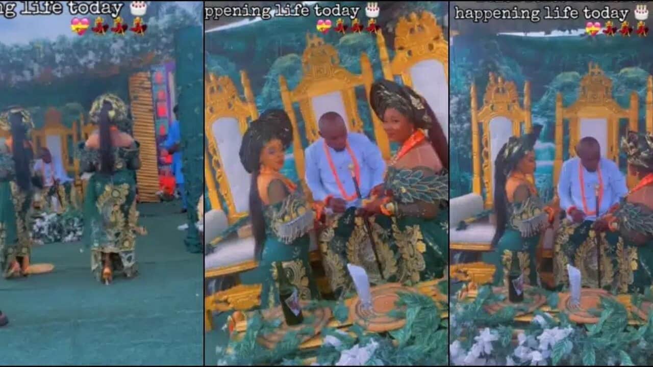 Man goes viral for marrying two ladies on the same day (Video)